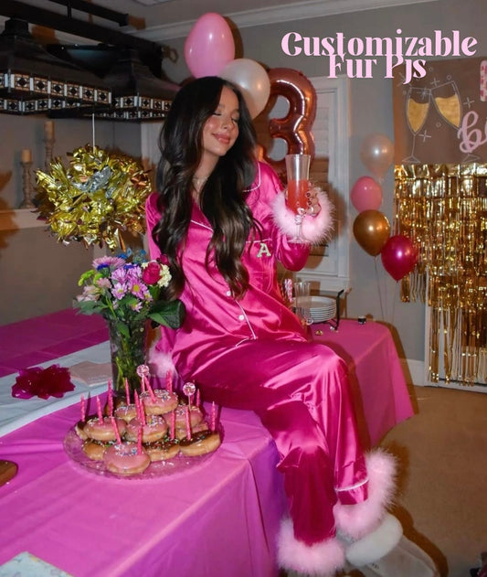 Luxe Long Sleeve Custom Trim Pajama Set