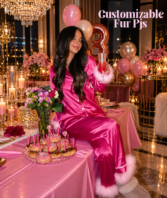 Luxe Long Sleeve Custom Trim Pajama Set